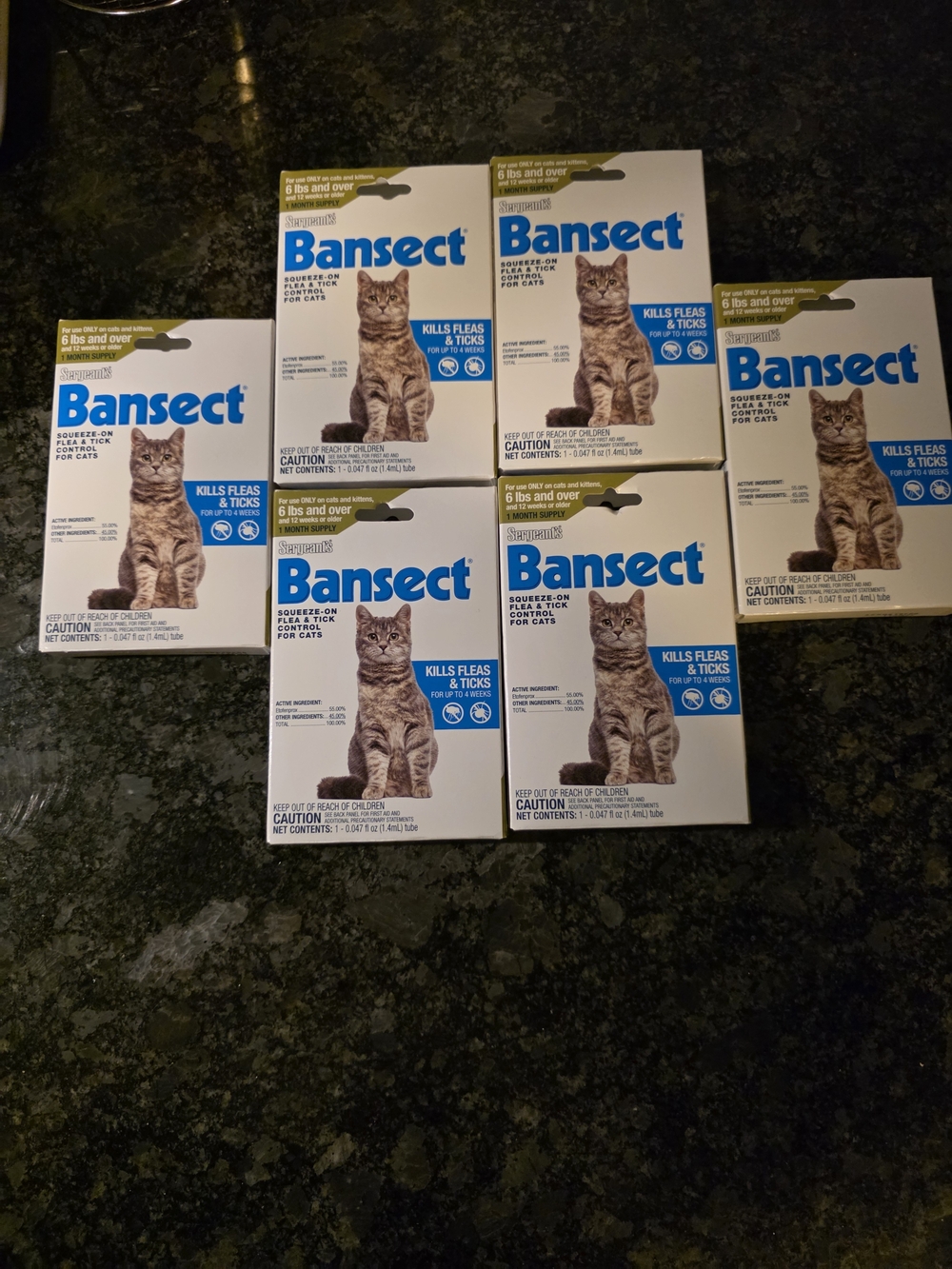 6 MONTH SUPPLY Flea & Tick Treatment for Cats